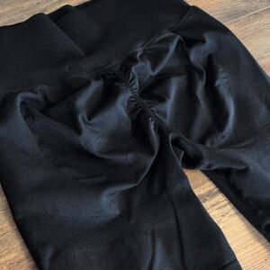 Women's Black Butt Lift Bike Biker Shorts XL          M627